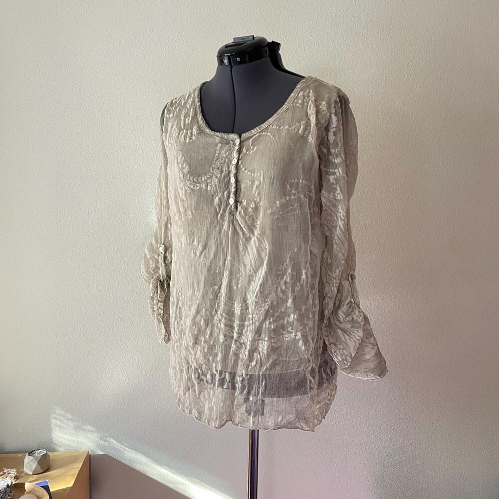 y2k silk made in italy flowy top boho yoga beachy whimsical earthy